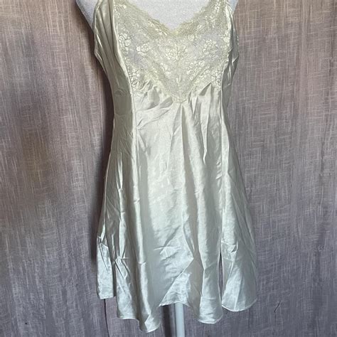 Victorias Secret White Silk Lingerie Slip Dress Depop