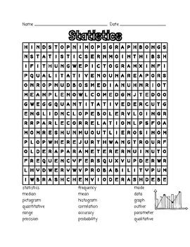 Statistics Word Search By Learning Is Lots Of Fun TPT