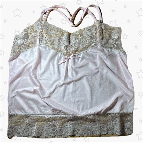 Vintage Lingerie Pink Lace Cami With Bow In The Depop