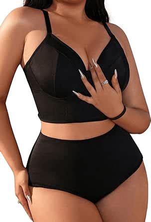 Amazon Soly Hux Women S Plus Size Lingerie Set Underwire Bra And Panty Sets Clothing