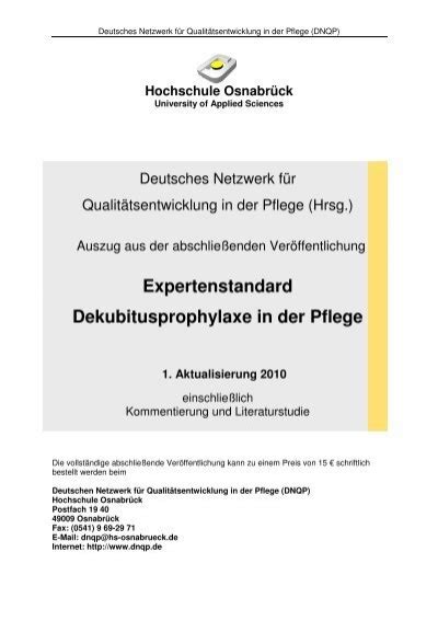 Expertenstandard Dekubitusprophylaxe In Der Pflege Bvmed