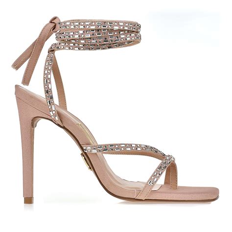 UZA Shoes Sandália Salto Alto Silk Nude Coleção Outono Inverno