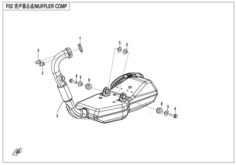 Diagram 2023 CFMoto 300SS CF300 3US MUFFLER F02 CFMoto USA Parts