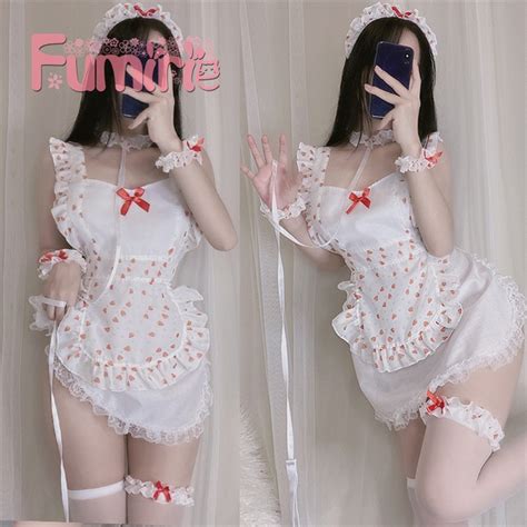 Jual READY Set Sexy Lingerie Maid Strawberry Pelayan Pembantu Seksi Cosplay Shopee Indonesia