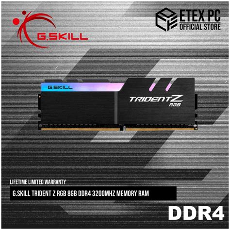 G skill Trident หนวยความจา Z RGB 8GB DDR4 3200MHZ F4 3200C16S 8GTZR