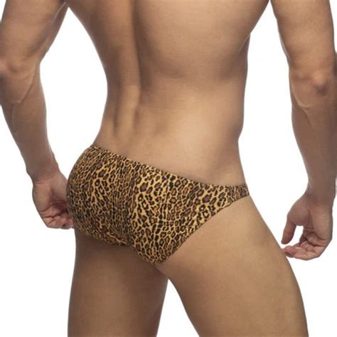 Leopard Bikini Bademode Push Up Herren Badehose Gay Badehose Badeanzug Strand Shorts Penis Pad
