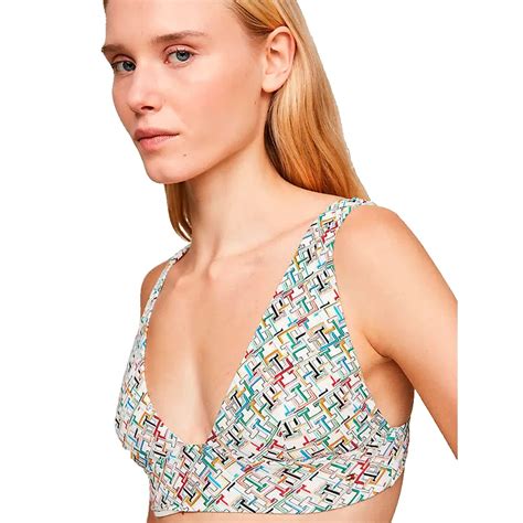 Tommy Hilfiger Monogram S Fixed Triangle Bikini Top Multicolor Dressinn