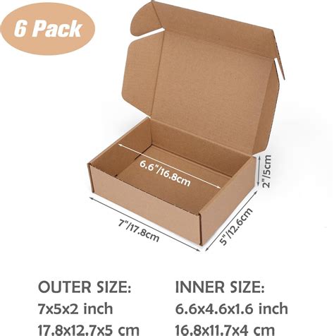 6 Packs 7x5x2 Shipping Boxescardboard Boxes For Small Business