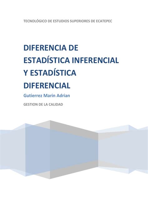 Diferencias Entre Estadistica Descriptiva Y Estadistica Inferencial Descargar Gratis Pdf