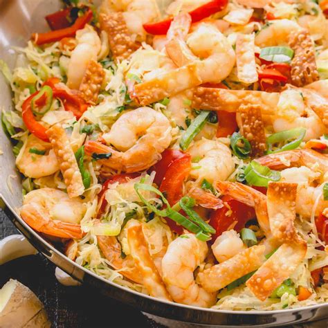 stir fry shrimp  cabbage  scarlett tenison woods blog