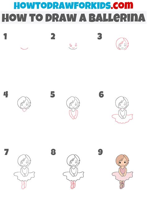 How To Draw A Ballerina Easy Drawing Tutorial For Kids