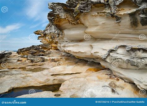 Coastal rock formations stock photo. Image of beach, rock - 85726216