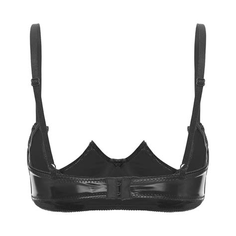 Women S Faux Leather Half Cup Cage Bra Hollow Out Harness Bralette Sexy Lingerie Ebay