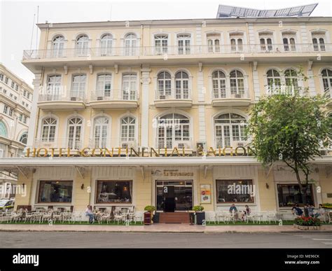 Facade Of The Iconic The Continental Hotel Saigon French Colonial