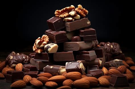 Premium AI Image | Chocolate and Nuts Irresistible Combination ...