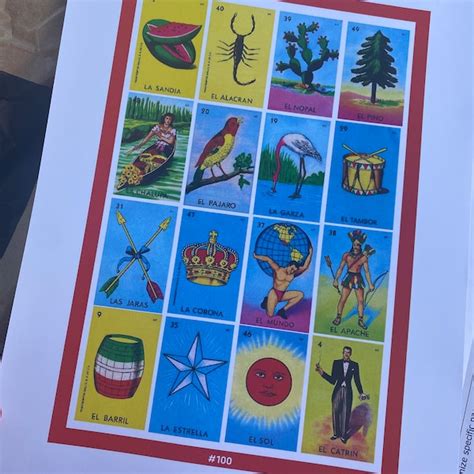 Printable Mexican Loteria Game Template 100 Cards Pdf Classic Edition