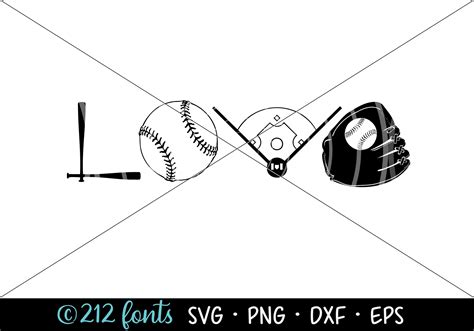 Love Baseball Softball Svg Png Clip Art Graphic By 212 Fonts · Creative