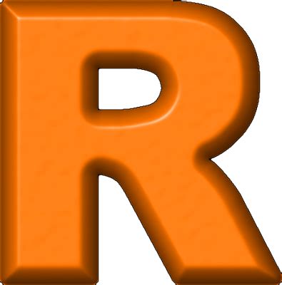 The Letter R In Orange
