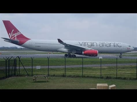 Virgin Atlantic A330 Taxi Past The RVP At Manchester Airport Runway