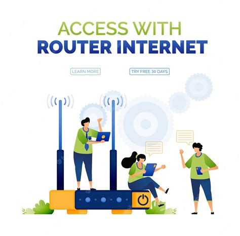 Premium Vector | Illustration of people accessing the internet with