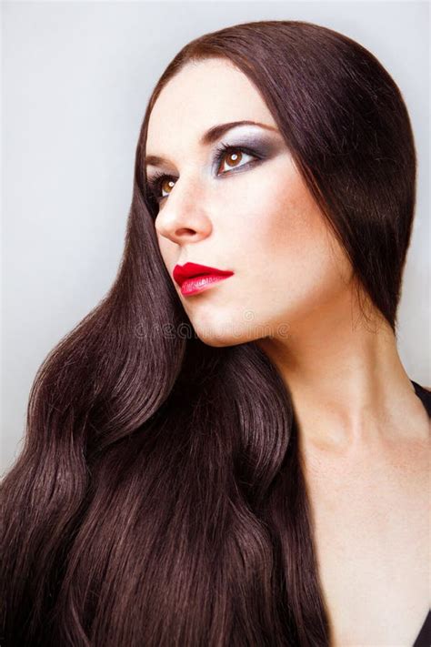 Beautiful Brunette Girl Healthy Long Hair Stock Photo Image Of Beautiful Luxury 27684216