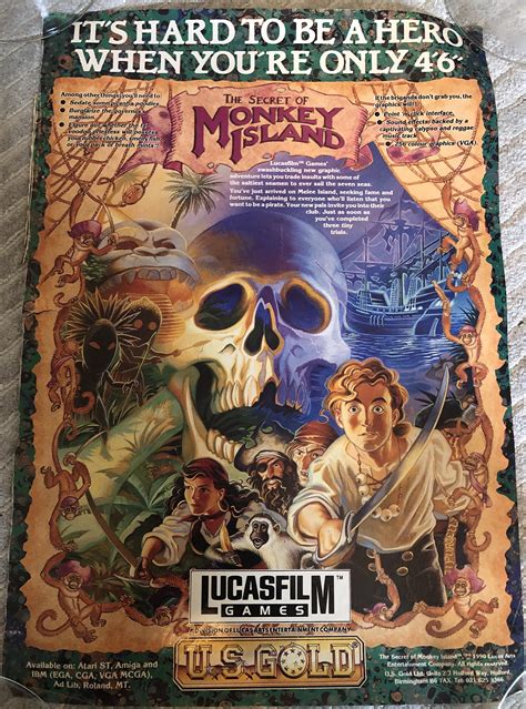 Magazine advert for The Secret of Monkey Island - 1990. Guybrush’s ...