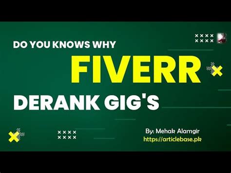 Why Is Fiverr Deranking Gigs Fiverr Gig Deranked No Order On Fiverr