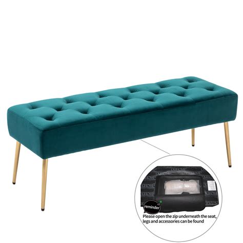 Buy Duhome Modern Velvet Bench Ottoman Comfortable Footrest Stool Bench