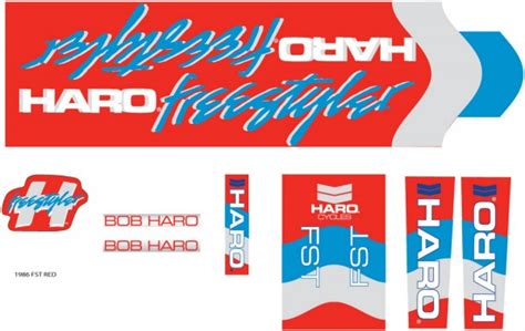 1986 Haro Freestyler Fst Decal Kit Red Planet Bmx
