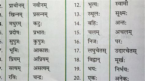 विलोम शब्द संस्कृत मेंvilom Shabd In Sanskritopposites In Sanskrit