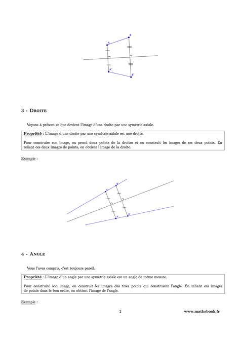 Symétrie axiale Cours PDF à imprimer Maths 6ème