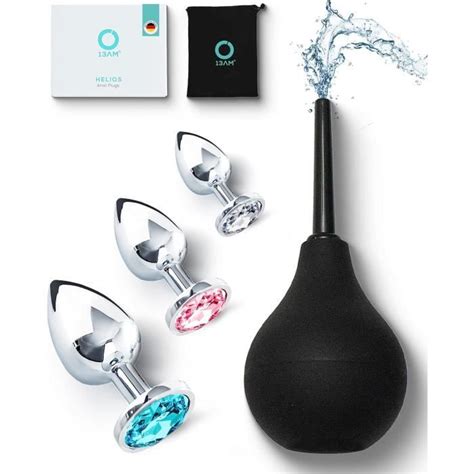 Plug Anal Lot De 3 Plug Anal Multicolore En Métal Avec Diamants En Cristal Douche Anale 3