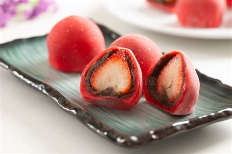 Japanese Strawberry Mochi Or Ichigo Daifuku Stock Image Image Of Fruit Food 283229797