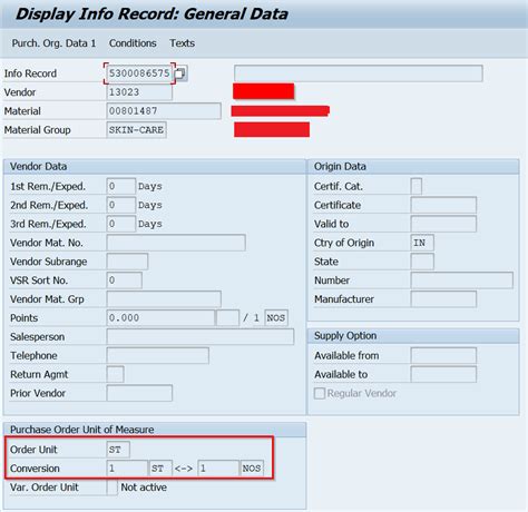 Sap Mm Purchase Order Uom Change With Info Record Sap Community