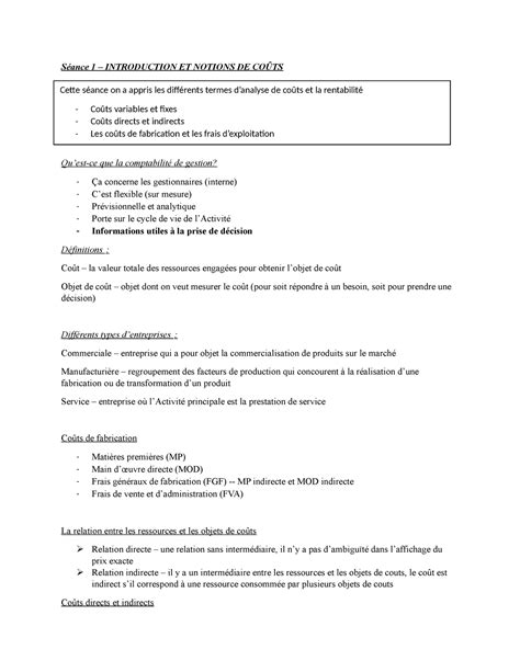 compta gestion notes de cours séance 1 à 3 Séance 1 INTRODUCTION