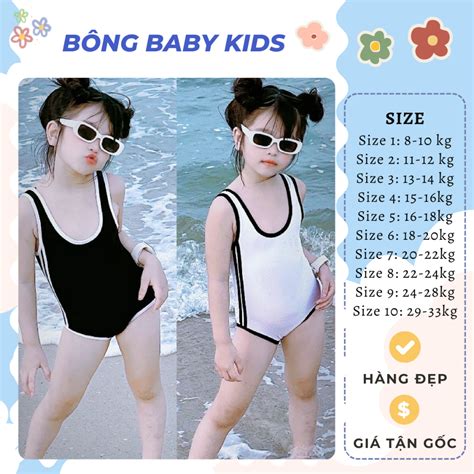 Set đồ bikini hở lưng cho bé gái mặc đi biển đồ bơi trẻ em liền thân