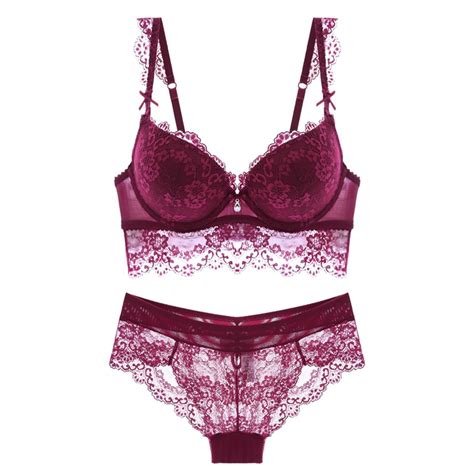 Womens Lace Push Up Lingerie Set