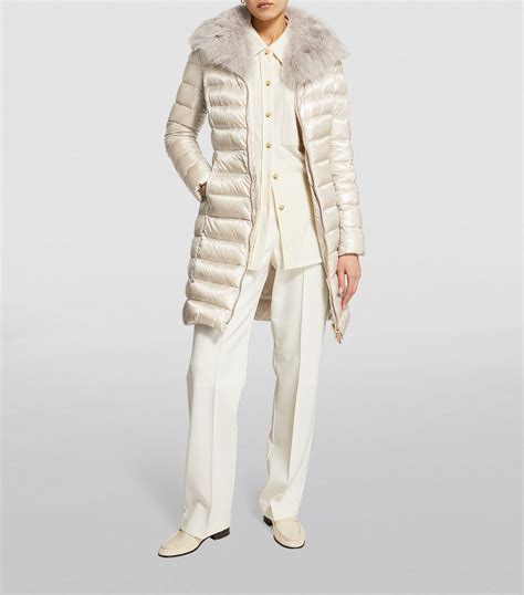 Womens Herno grey Fur-Trim Quilted Coat | Harrods UK