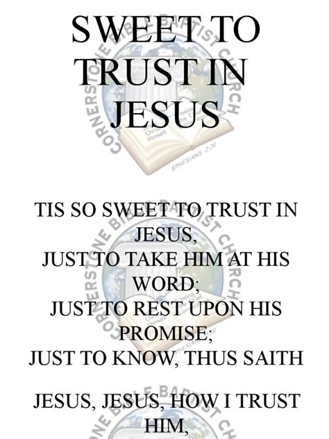 Tis So Sweet To Trust In Jesus Pdf