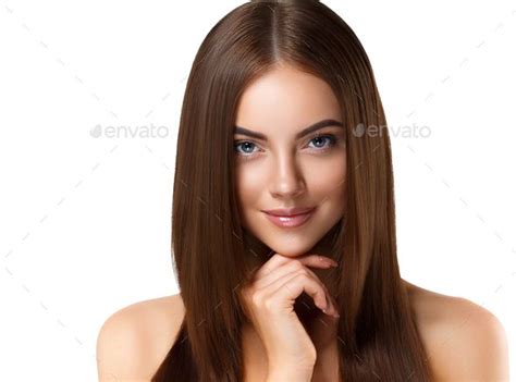 Beautiful Long Hair Brunette Woman With Beauty Hairstyle Female Model