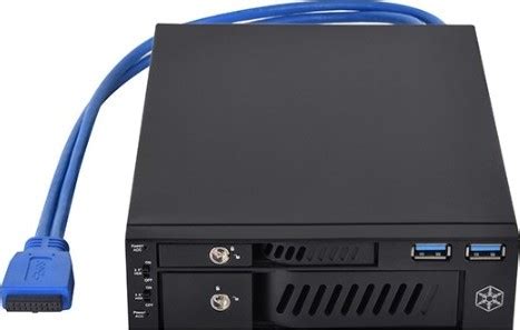 SilverStone FP510 5 25 To 2 5 And 3 5 Hot Swap Drive Bay Adapter 5 25 Drive Bay Black