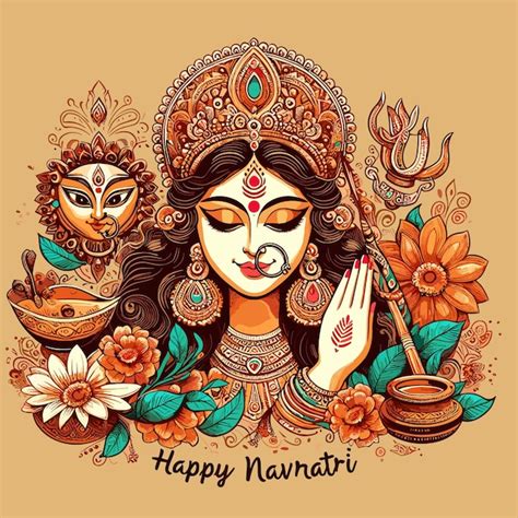 Premium Vector Indian God Happy Durga Puja Subh Navratri Background