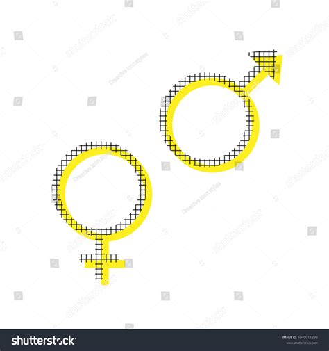 Sex Symbol Sign Vector Yellow Icon เวกเตอรสตอก ปลอดคาลขสทธ Shutterstock