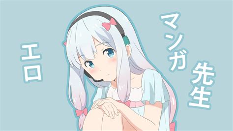 Aqua Eyes Eromanga Sensei Fukuri Gray Hair Headphones Izumi Sagiri Loli