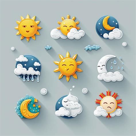 Premium Vector Vector Set Of Weather Icons