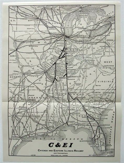 Chicago And Eastern Illinois 1939 Railway System Map Candei Etsy