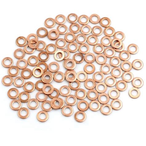 Sourcing Map 100pcs Joint Cuivre 4mm Dia Interne Rondelle Cuivre