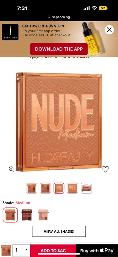 Huda Beauty Nude Medium Eyeshadow Palette Beauty Personal Care Face Makeup On Carousell