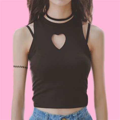 Heart Cut Out Tank Top So Aesthetic