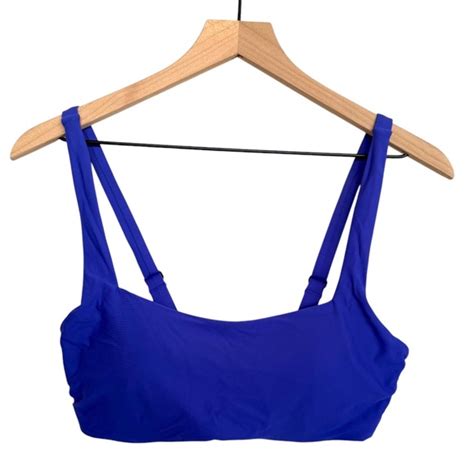 Athleta Swim Nwot Athleta Square Neck Bra Cup Bikini Top In Yacht Blue New Poshmark